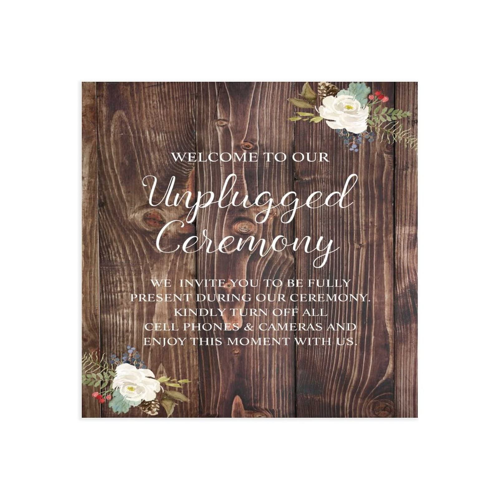 Wedding Welcome Tablet Unplugged Ceremony Schild Unplugged Hochzeit Schild Unplugged Schild 20X20