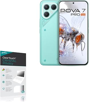 BoxWave Screen Protector Compatible with Tecno Pova 7 Pro - ClearTouch Crystal Privacy 2-Pack, Privacy Screen Protector Flexible Film Clear