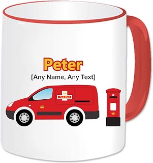Personalised Postman Gifts - Post Mail Van Mug - Novelty Christmas Birthday Thank You Gifts For Courier Mailman Postal Staff Key Worker Hero (Design 1)