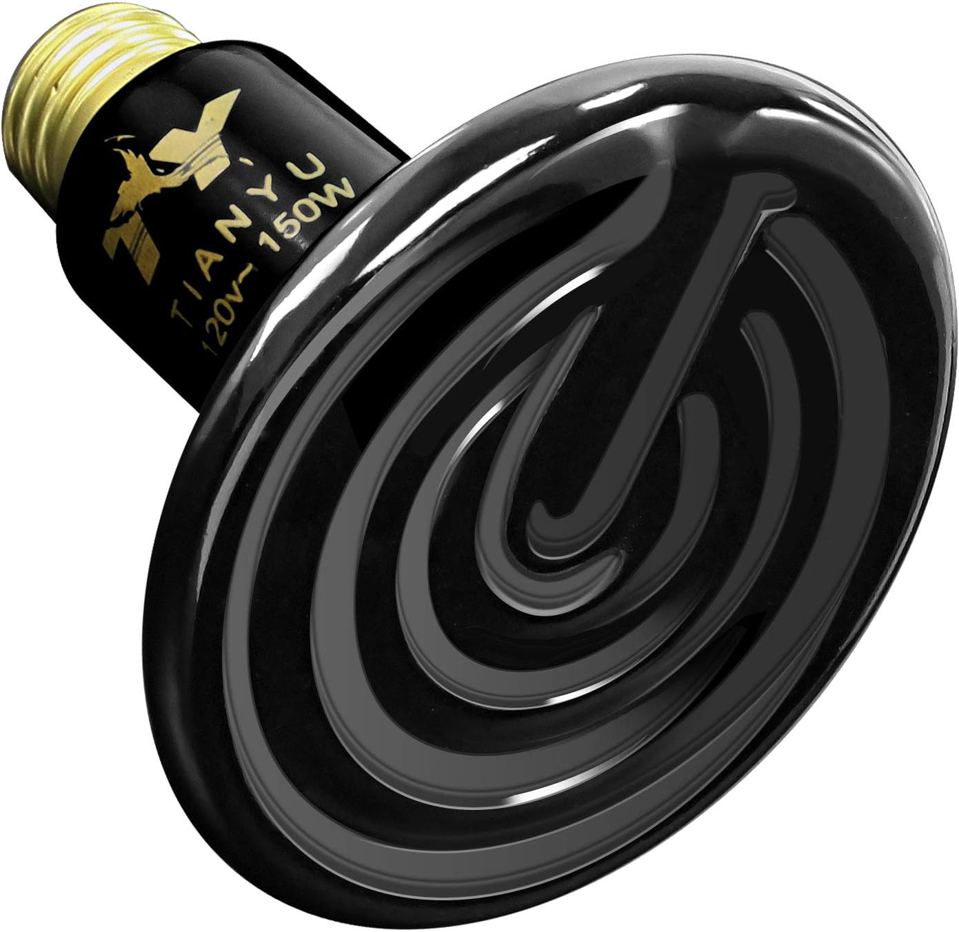 Simple Deluxe 150W Reptile Heat Lamp Bulb No Light Ceramic Heat Emitter Brooder Coop Heater (Pack of 2)