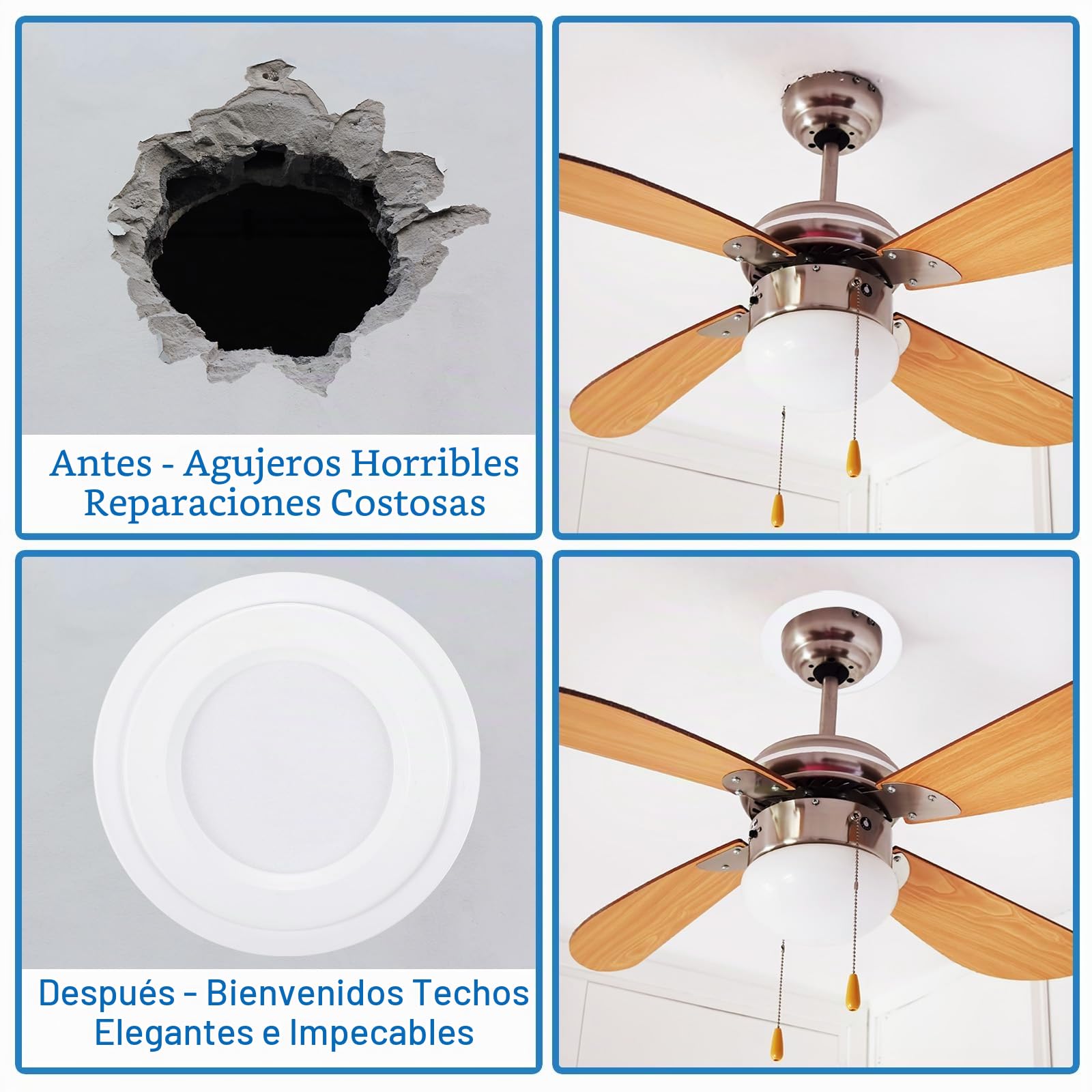 PATIKIL Anillos de Ajuste ID 2.99" OD 4.72" 12 Piezas Anillos de Ajuste de Metal para Cubrir Techo Pared Luces Empotradas Techo Iluminación Luz Empotrada LED Acabado Blanco Mate