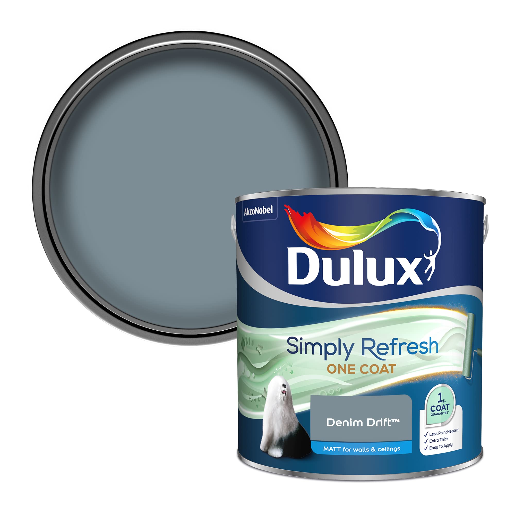 Dulux Blue Simply Refresh One Coat Matt Denim Drift, 2.5L