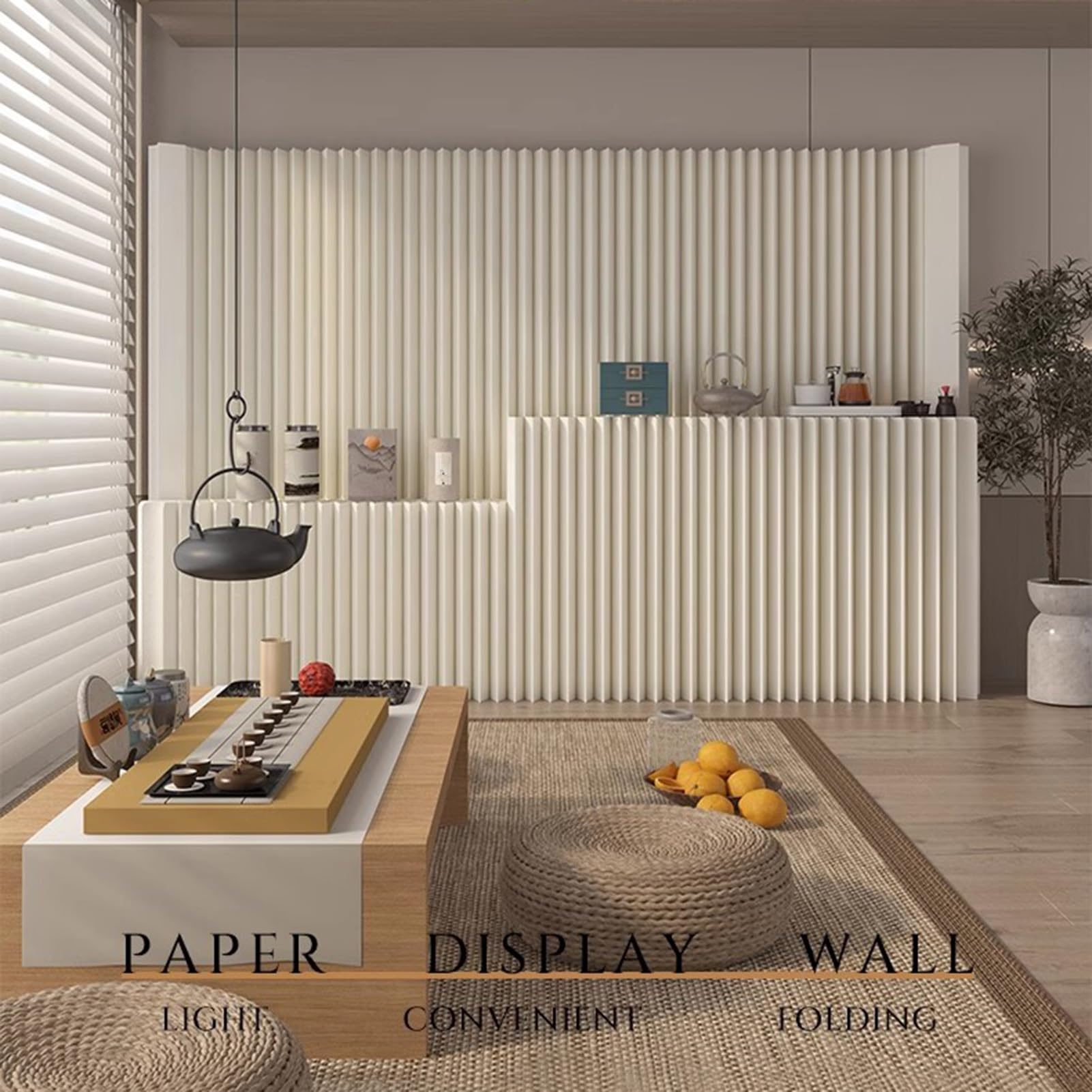 Divisori per ambienti, Parete divisoria portatile in carta for ufficio domestico(5.9x9.84ft)