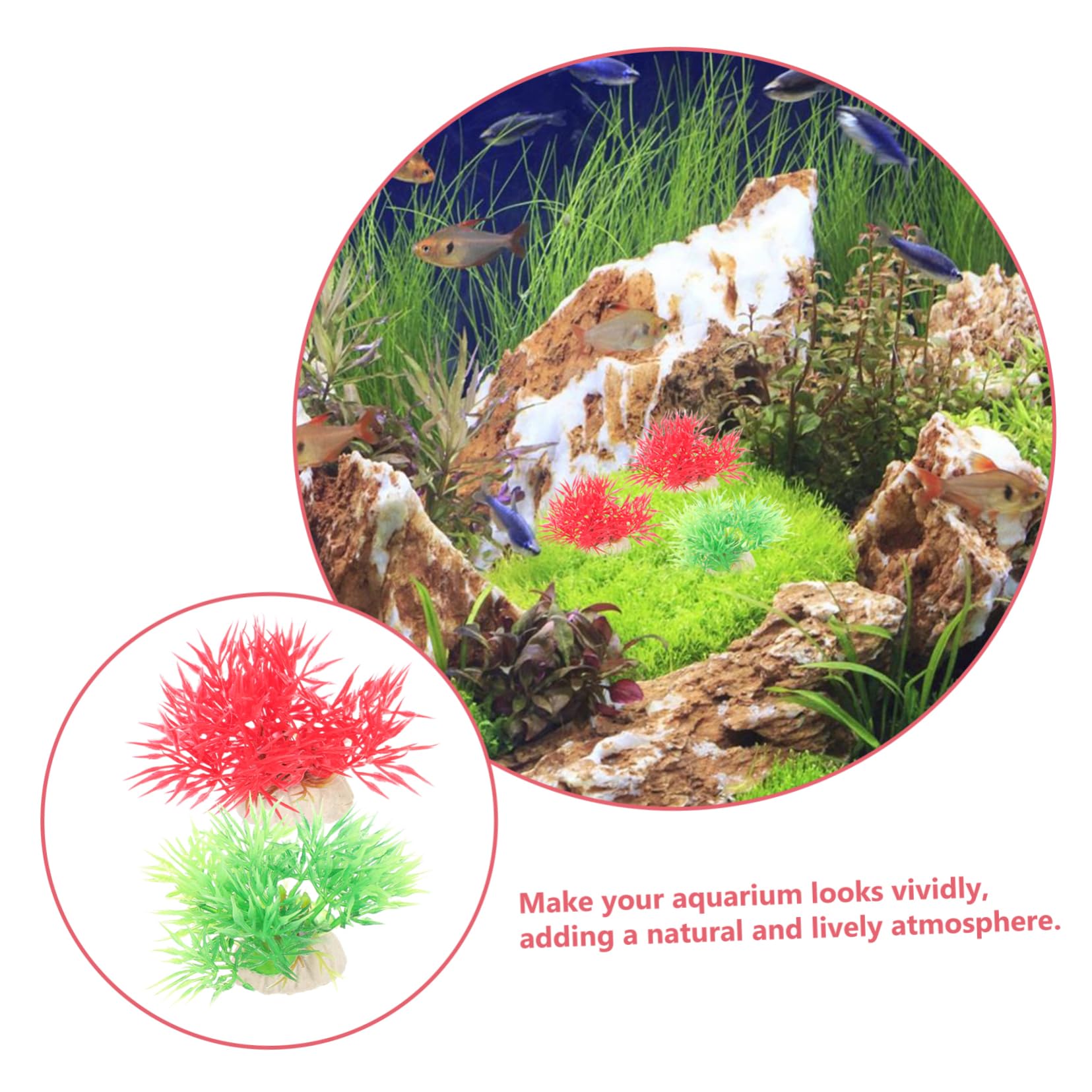 Kisangel 5 Juegos Plantas De Agua De Plástico Simuladas Taza Plantas Acuáticas Fijas Pequeña Hierba De Acuario Accesorios para Peceras Decoraciones De Peceras El Plastico 20 Piezas * 5