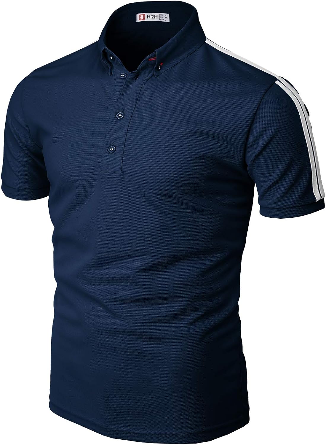 H2H Men's Casual Slim Fit Polo Shirts Short Sleeve Solid Various Styles