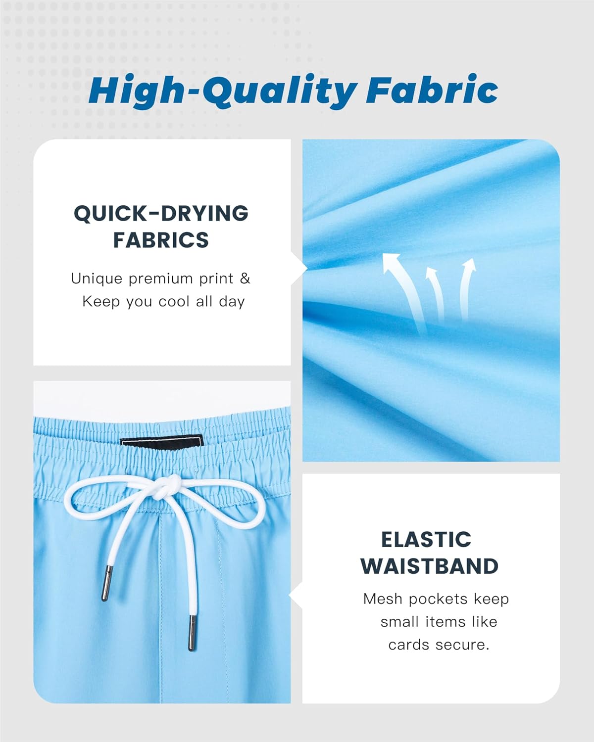 SURF CUZ Mens Swim Trunks with Compression Liner Swimming Trunks 5 Inch Bathing Suit Zipper Pockets Quick Dry Swim Shorts - Image 5