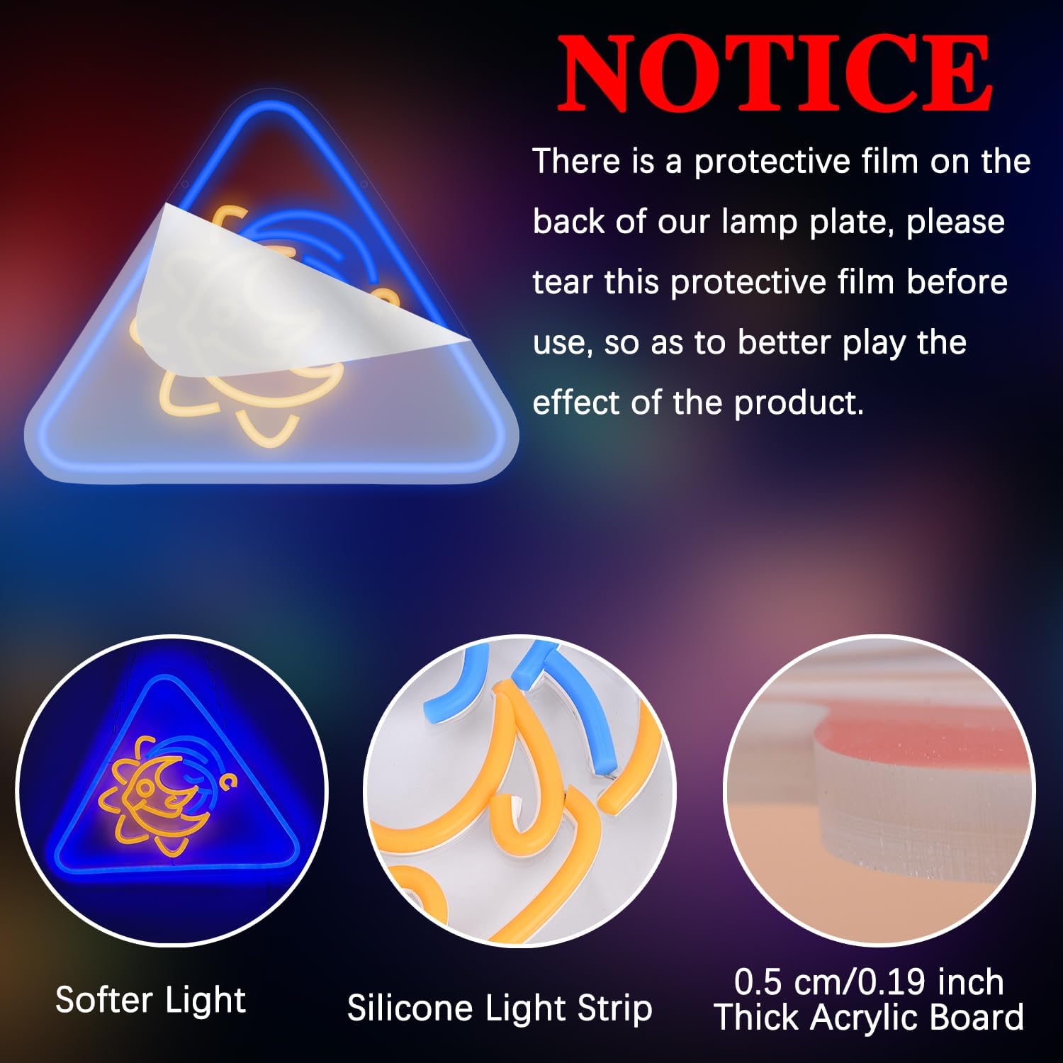 Pounchi Cute Sun and Moon Neon Sign Neon Light 15.7''x 12.5'' Gifts Horror Video Game LED Sign for Halloween Gaming Room Accessory for Teen Room Decor