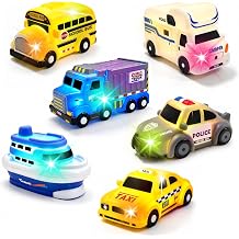 Toddler Bath Toys, 6-Pack Emergency Vehicles Water Toys for Kids Ages 1-3