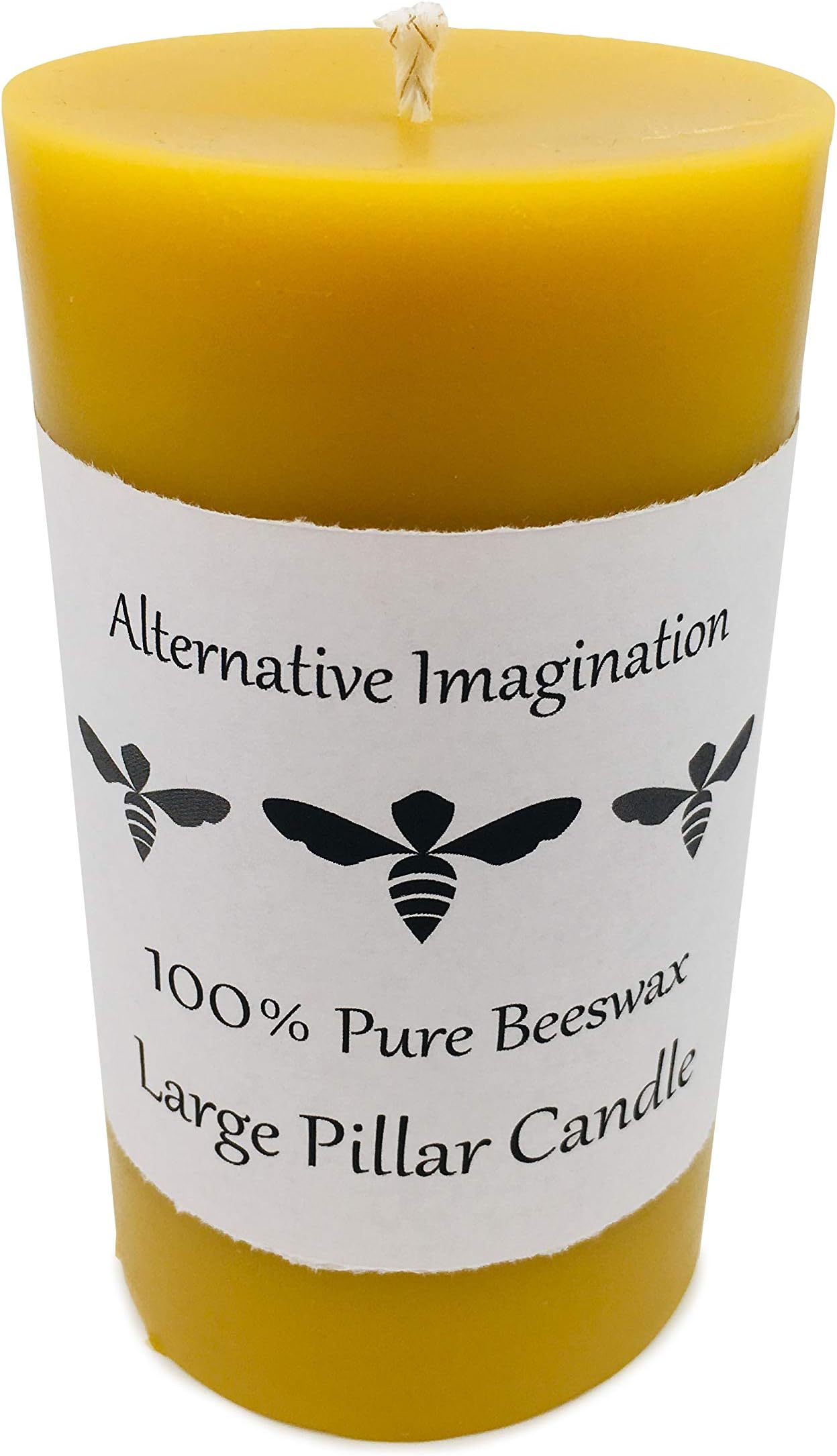 PARNOO 100 Natural Yellow Beeswax 3X6 Inch Pillar Candle