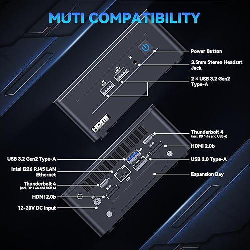 Miniatura 12 de ASUS NUC 12, Intel NUC 12 Pro Mini PC NUC12WSHi7 (12-Core i7-1260P 32GB RAM 1TB SSD Iris XE Graphics) Windows 11 Pro última computadora