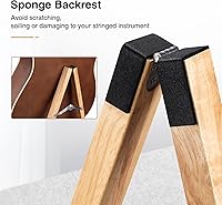 Vista 2 de LEKATO Soporte de madera para guitarra acústica con marco A con brazos acolchados de espuma para bajo, violonchelo, mandolina y banjo