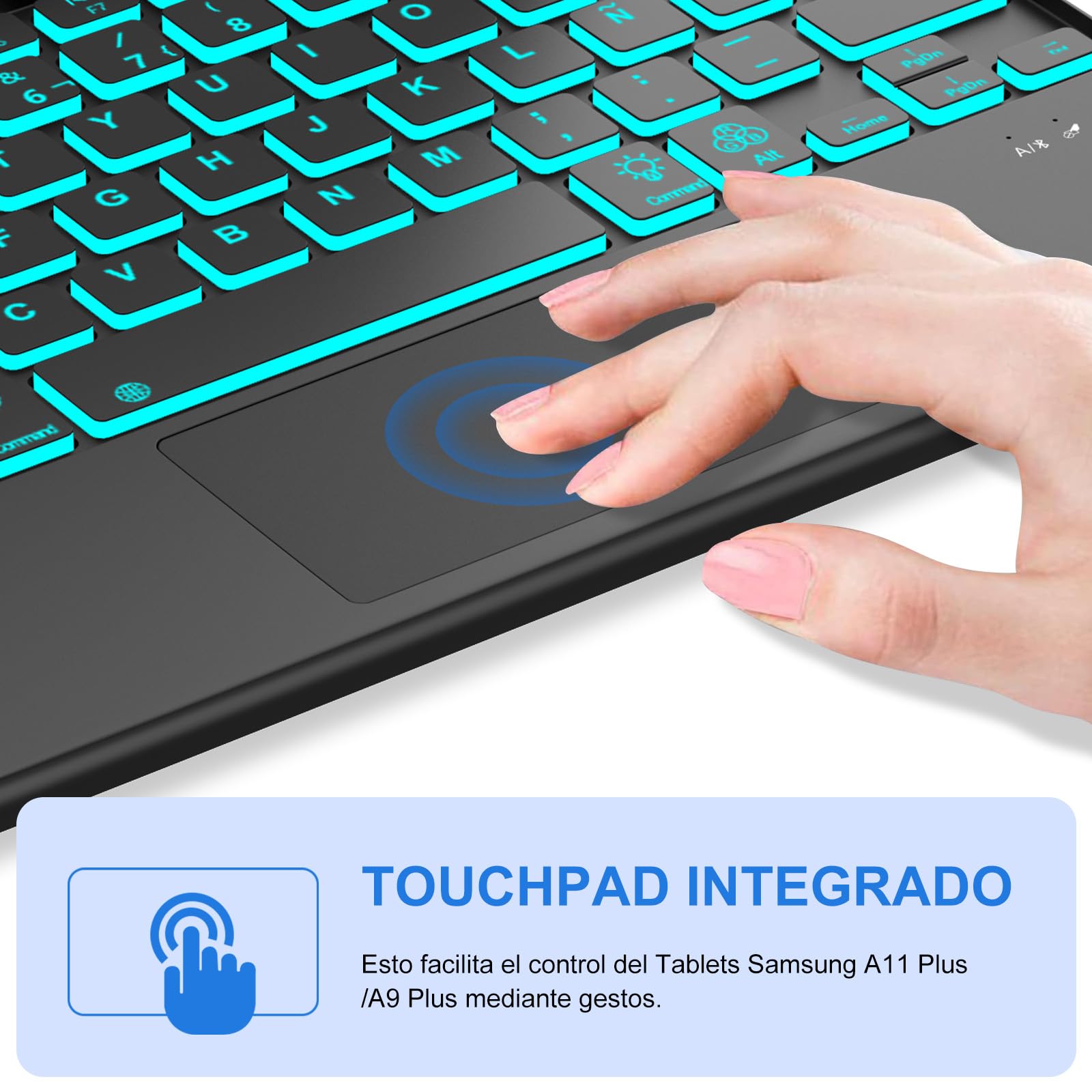 Funda Teclado para Samsung Galaxy Tab A11 Plus/A11+/A9 Plus/A9+ 11 Pulgadas