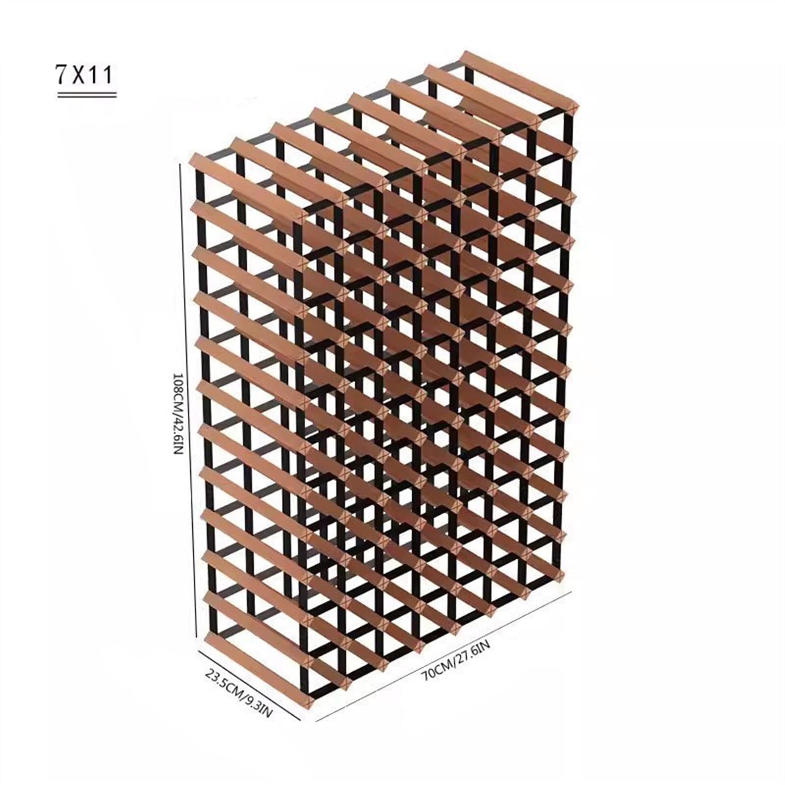 Soporte de madera para almacenamiento de vino doméstico y comercial con soporte de vino de mesa, ideal para bodega o tienda, capacidad para 7 botellas
