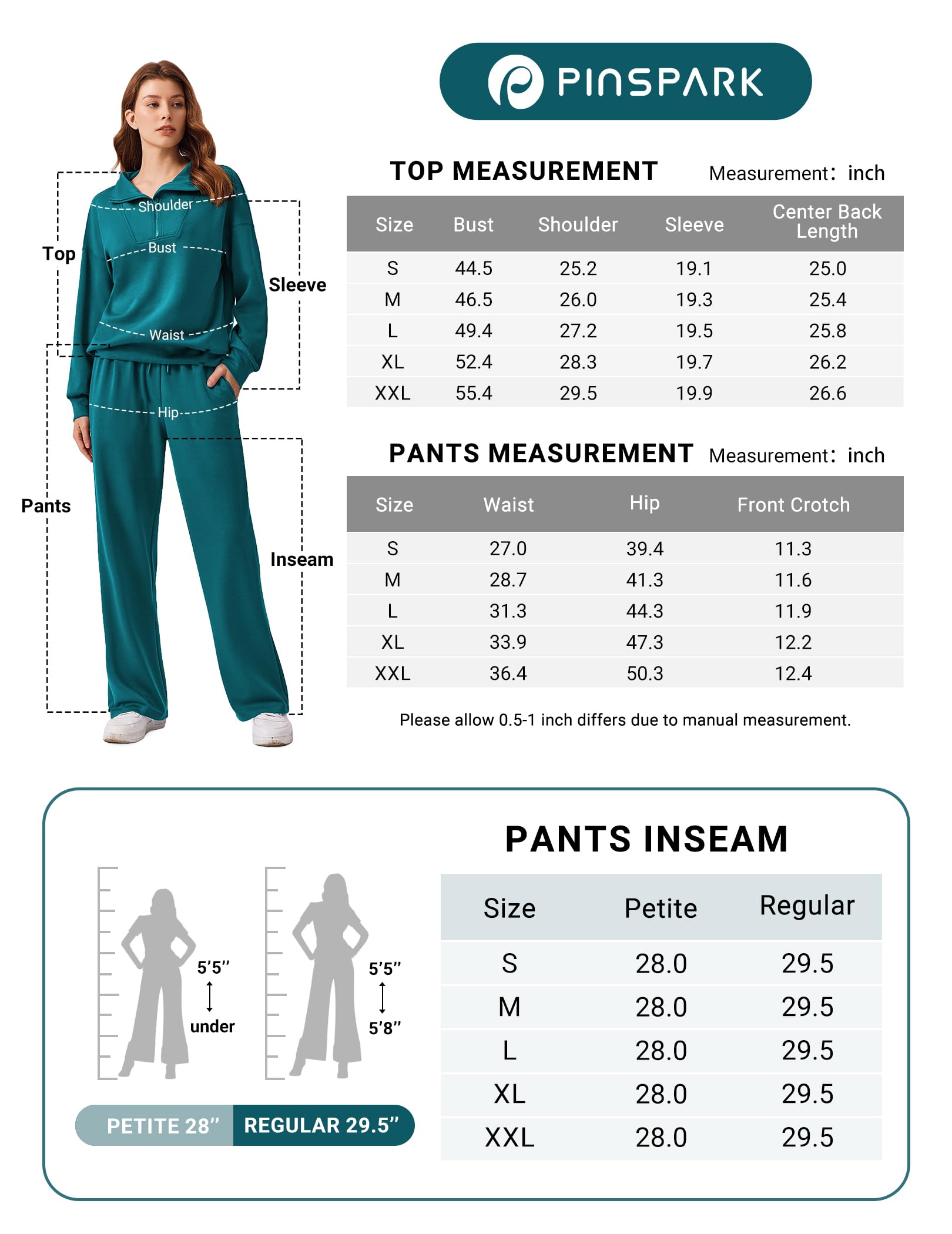PINSPARK 2 Piece Sets for Women 2024 Fall Outfits Sweatsuit Oversized Sweatshirt Wide Leg Sweatpants Matching Set Tracksuit — view 6