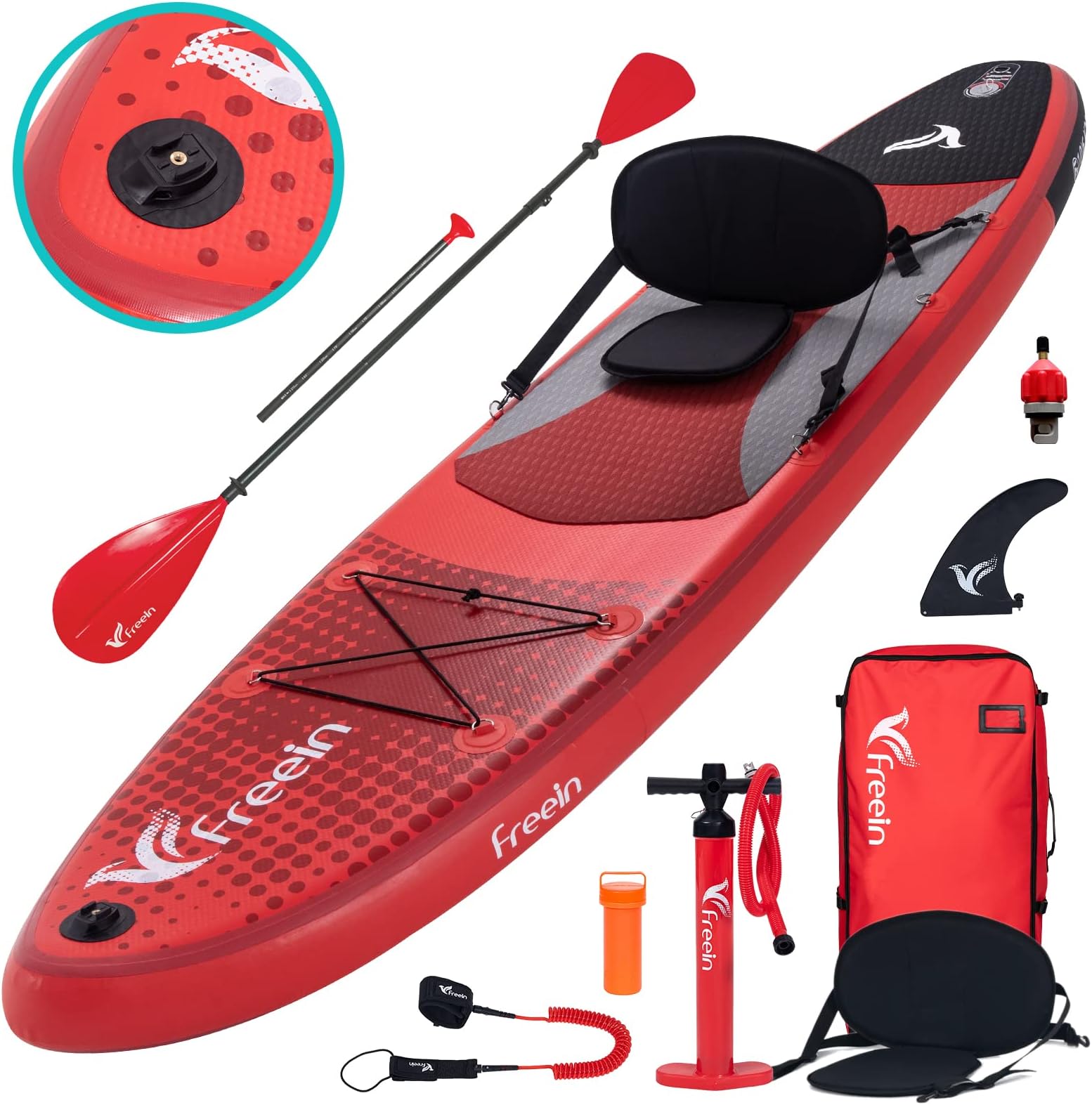 freein SUP Inflatable Stand Up Paddle Board 6 Inch Thick, All Accessories, Multiple Sizes 10.5ft, 10.5ft, 11ft, 11ft, 11ft