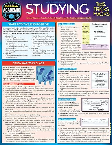 Studying Tips, Tricks & Hacks: QuickStudy Laminated Reference Guide to