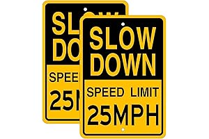 High-Visibility 25 MPH Reflective Metal Speed Limit Signs - Pack of 2