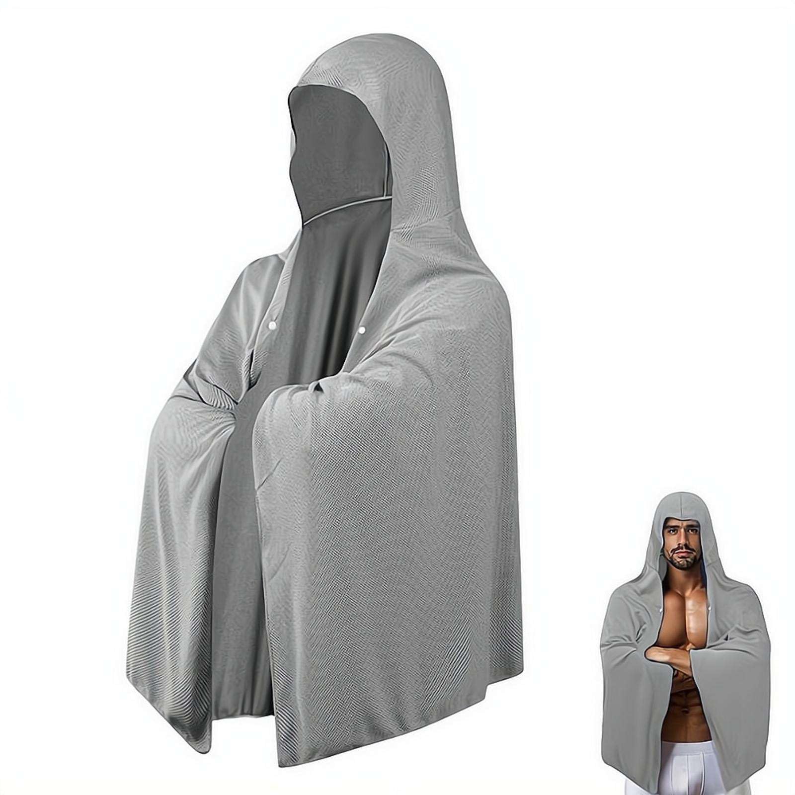 Cooling Hoodie Towel, Instant Cooling Towels for Hot Weather, Sun Protection Quick Drying Cool Poncho Lightweight Hooded Cloak for Outdoor Sports Camping Work
