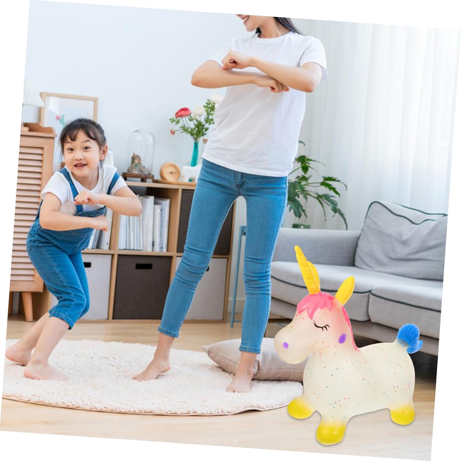 Yardwe Unicorn Inflatable Jumping Toy for Toddlers – Thickened Plaything 30 Size Durable Vinyl Indoor Outdoor Fun for Boys and Girls Birthday Present