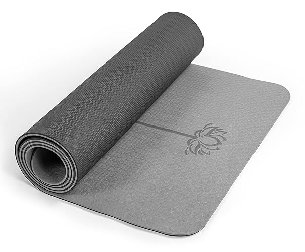 Yoga Mat Non Slip, Pilates Fitness Mats, Eco Friendly, Anti-Tear 1/4" Thick Yoga Mats for Women, Exercise Mats for Home Workout with Carrying Sling and Storage Bag - 72"x24" - Jet Black & Glacier Gray