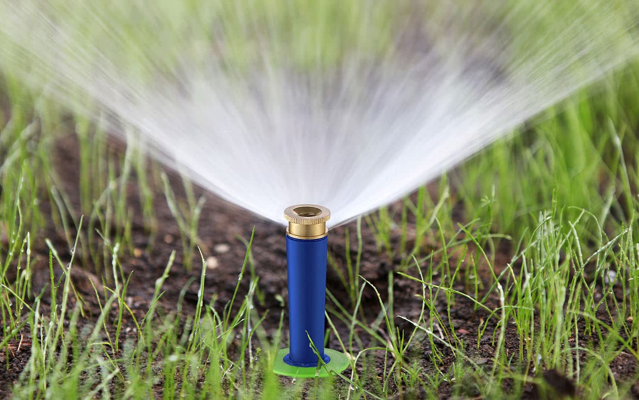 Royal Gardineer Rasenbewässerung: 8er-Set versenkbare Bewässerungssprinkler mit 3 Sprühköpfen, bis 50 qm (Rasensprenger versenkbar Set, Rasen Bewässerungssystem, Spray)