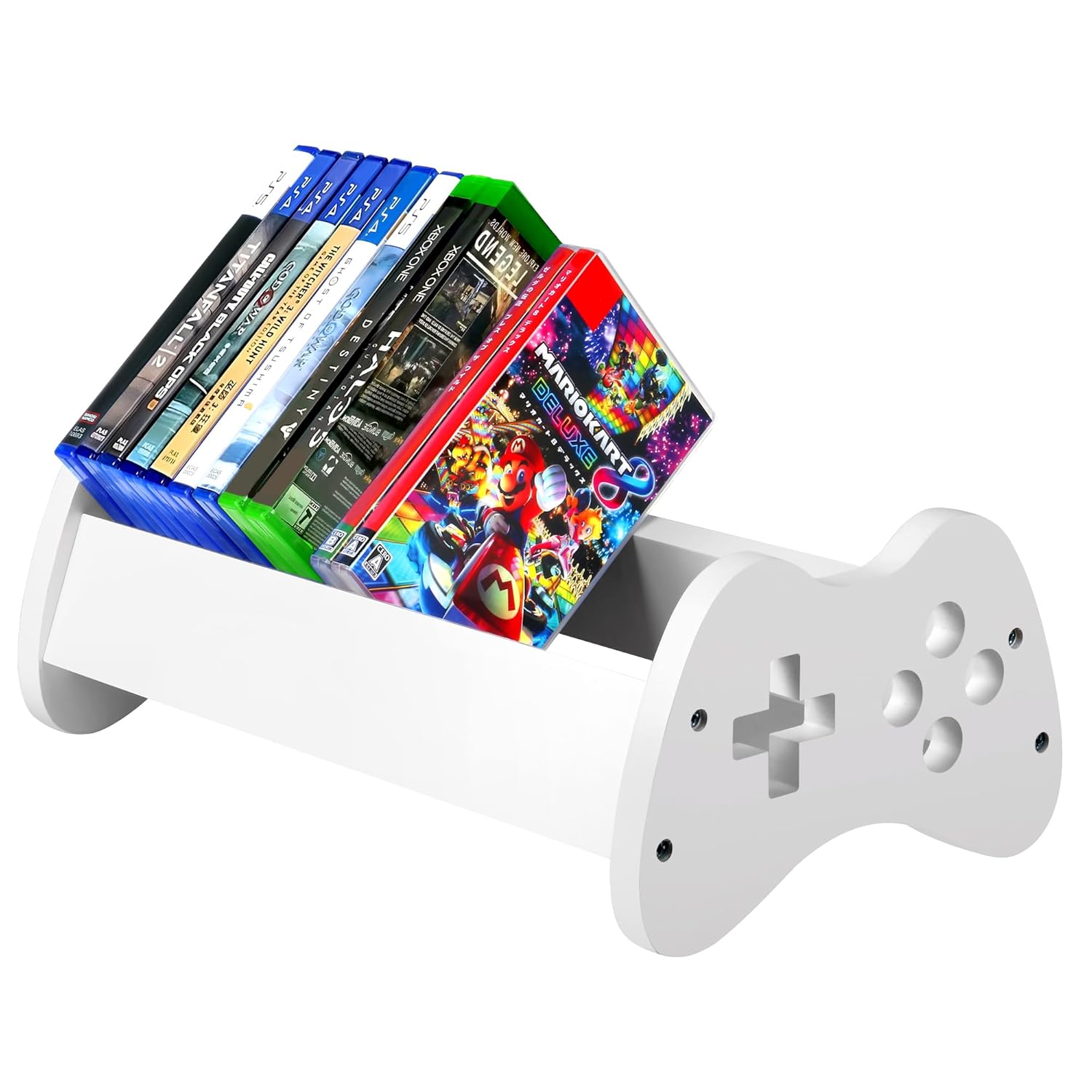 Alyoen Video Game Storage Organizer Stand Fits up to 32 Games Video Game Shelf for PS5 PS4 PS3