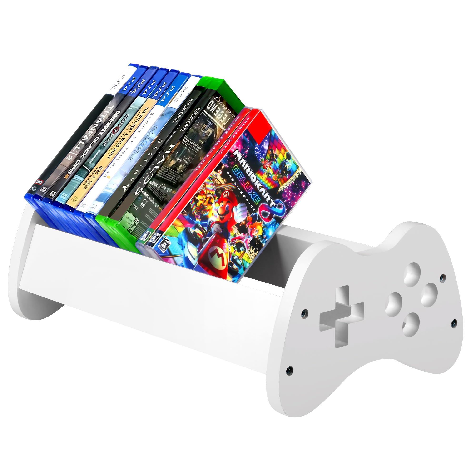 Alyoen Video Game Storage Organizer Stand Fits up to 32 Games Video Game Shelf for PS5 PS4 PS3