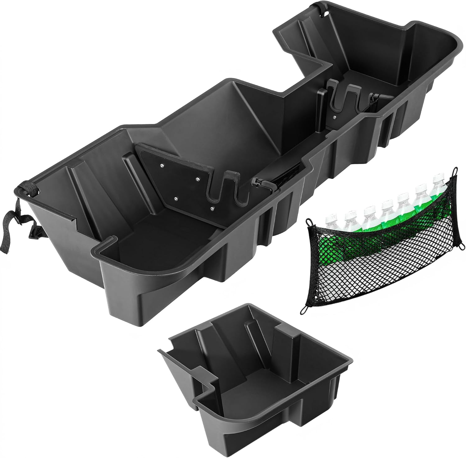 oEdRo Under Seat Storage fits 2019-2026 Dodge Ram 1500 Crew Cab New Body Style (Not for Classic), Upgraded Rear Underseat Storage Truck Organizer Black Tool Box