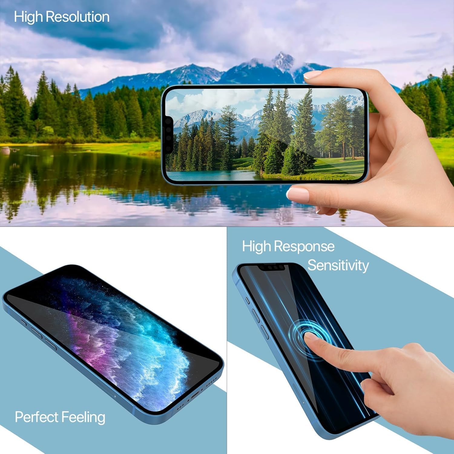 for iPhone 12/12 Pro Screen Replacement Kit 6.1 inch 3D Touch Screen LCD Screen Display Digitizer Assembly with Repair Tools +Tempered Screen Protector