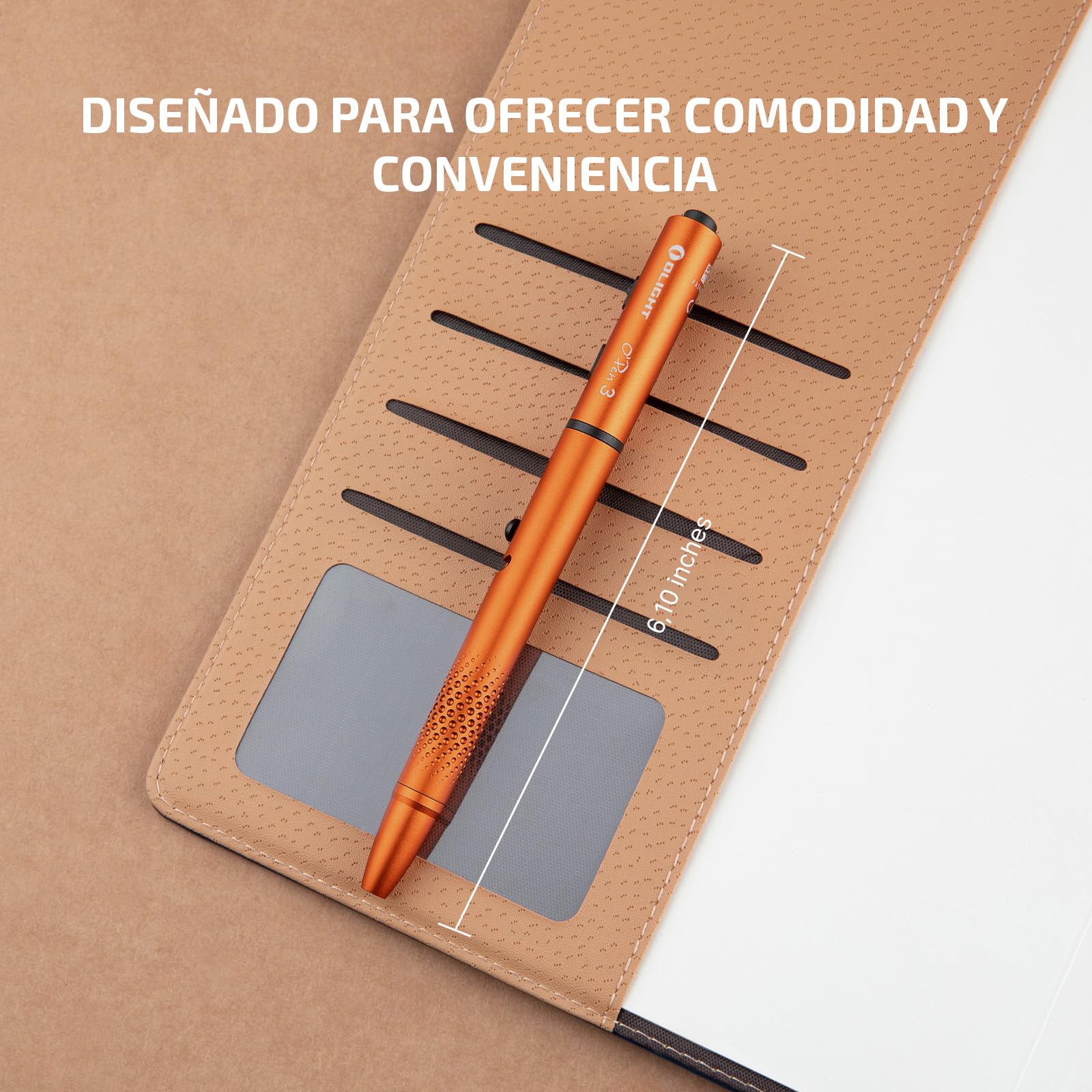 OLIGHT Open 3 Linterna de Bolígrafo LED de 120 Lúmenes con Luz Roja y Verde, Linterna Recargable EDC portátil y fácil de cargar para Escribir, Trabajar, Aventuras, Negocios Profesionales (Naranja)