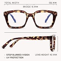 Vista 5 de IBOANN Gafas de luz azul de gran tamaño para mujer, gafas de moda funky con aspecto preppy, reducen la fatiga de la pantalla, gafas de computadora