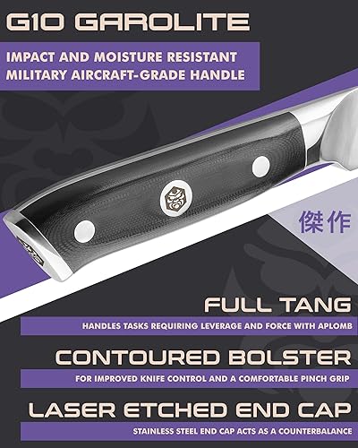 Vista 94 de KESSAKU Nakiri - Cuchillo de 7 pulgadas - Serie Dynasty - Cuchillo asiático para verduras - Cuchillo de cocina afilado - ThyssenKrupp forjado