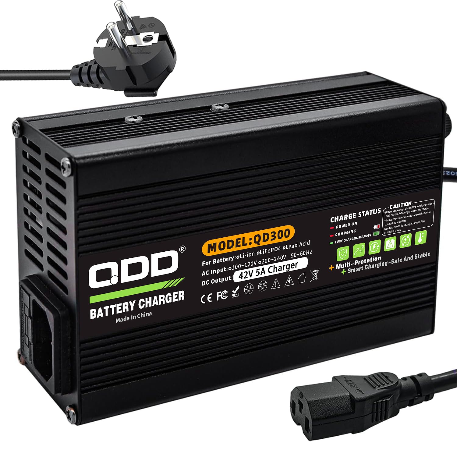 QDD Chargeur 60V 3A Chargeur de Batterie au Plomb 60V Chargeur au Plomb 69V Sortie C13 Prise Utilisée pour la Batterie au Plomb 60V AGM Gel VRLA OPZV