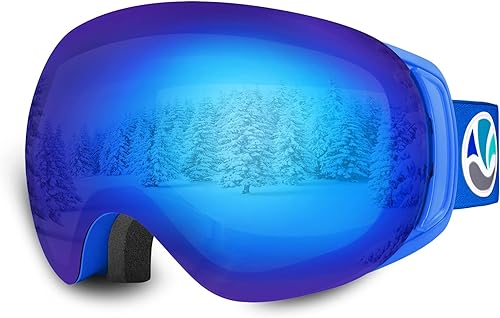 VANRORA Gafas de esquí Pro, lentes intercambiables sin marco, para snowboard, 100% protección UV, antiniebla, para hombres, mujeres y jóvenes