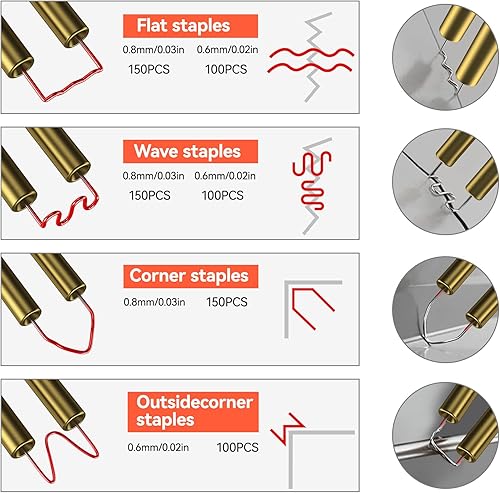 Miniatura 3 de Preciva Kit de soldador de plástico 960-V, kit de grapadora en caliente con 750 grapas, luz LED y alicates kit de reparación de plástico para