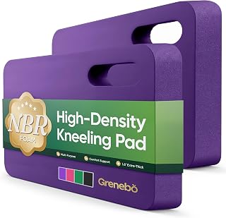 Grenebo 2-Pack Kneeling Pads, Extra Thick NBR, 17.3 x 11 x 1.6 in, Purple | Soft NBR Foam Cushion for gardening kneeling pad use, Knee pad support for Gardening, Baby Bathing, Exercise and Work