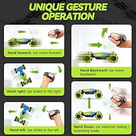 Dysaim Gesture RC Car Hand Controlled Stunt Car for 6-12 yr Boys Girls, 2.4GHz Remote Control Gesture Sensor Toy Drift Twist with Light Music for Kids Birthday Xmas Gift