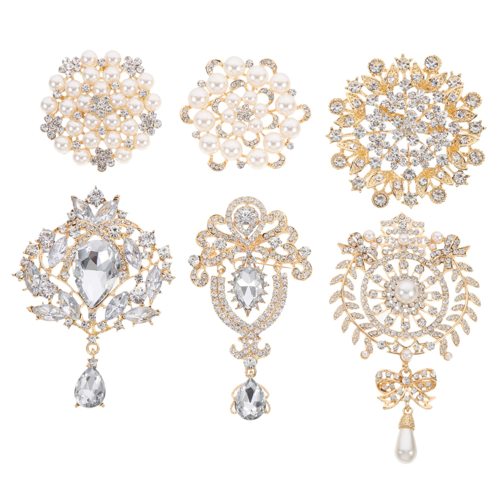 Broche de perlas y diamantes vendimia para hombres pasador de chal broches de perlas de diamantes de imitación pin de solapa creativo Broche de boda aleación Golden