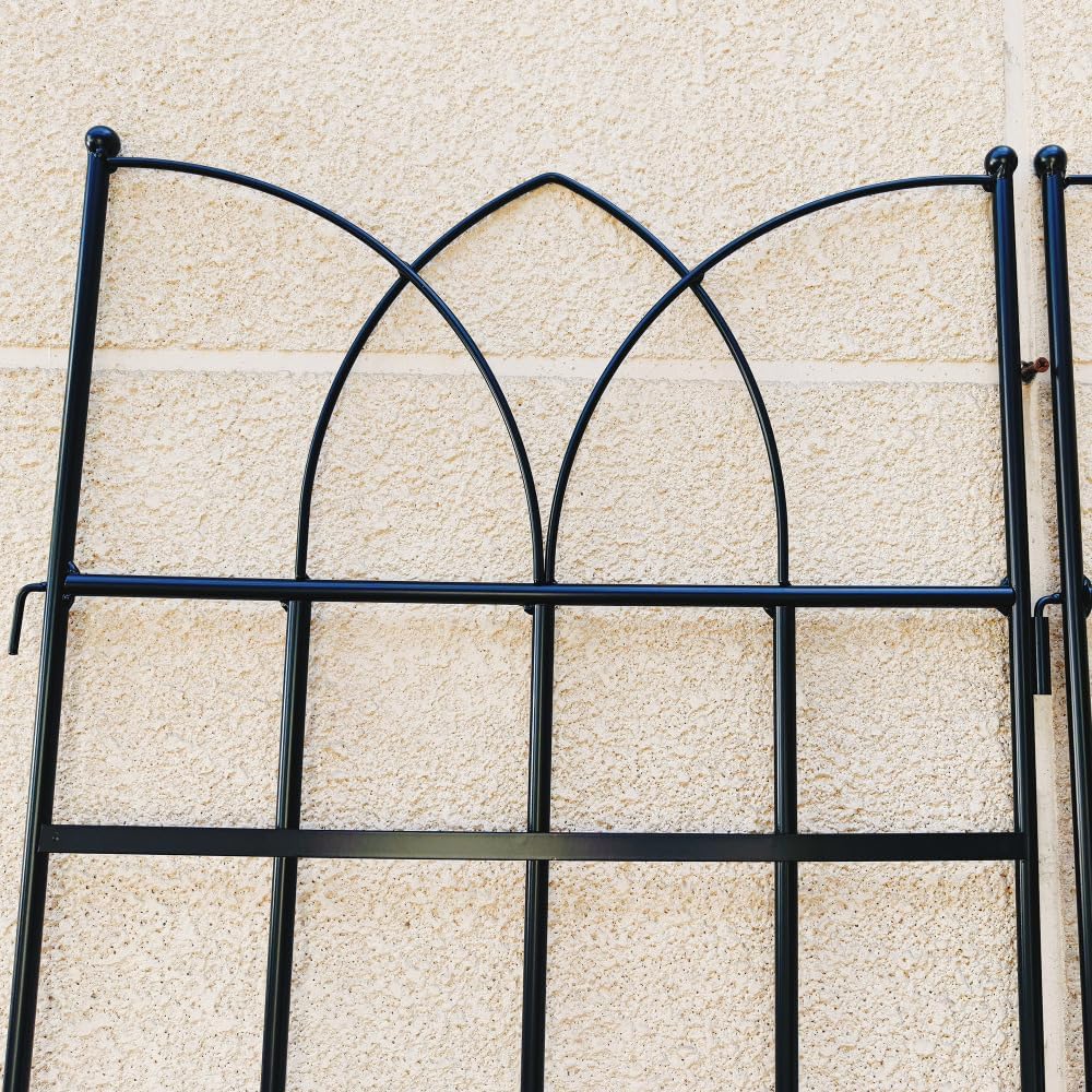 Sturdy Metal Garden Trellis for Climbing Plants – Rust-Resistant Outdoor Flower Support with Decorative Lattice Design (4 Pack-Black)