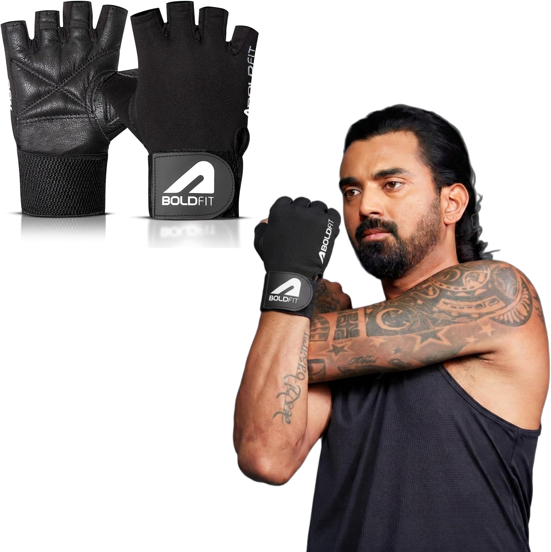 Boldfit Gym Gloves for Men with Wrist Support Accessories Gym Gloves for Women for Weightlifting Gloves for Gym Workout, Exercise, Cycling Gloves for Women Sports Gloves - Warrior