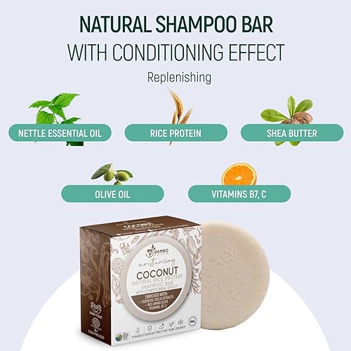 Miniatura 3 de Barra de champú de agua de proteína de arroz sólido con jabón para el cabello con efecto acondicionador - Barras de champú para cabello con todos