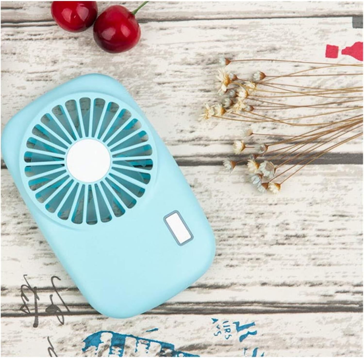 Portable Mini Fan USB Rechargeable Handheld Desktop Personal Air Cooling Applicable to Travel Office Home(Blue)
