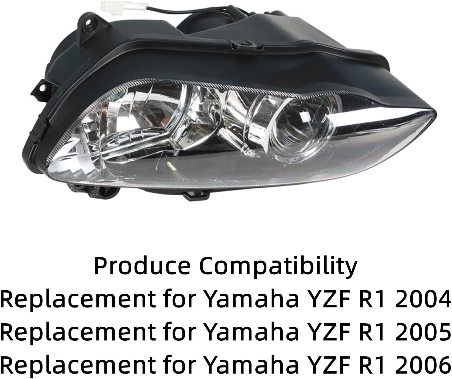 LABLT Front Headlight Motorcycle Headlamp Replacement for YZF R1 2004 2005 2006
