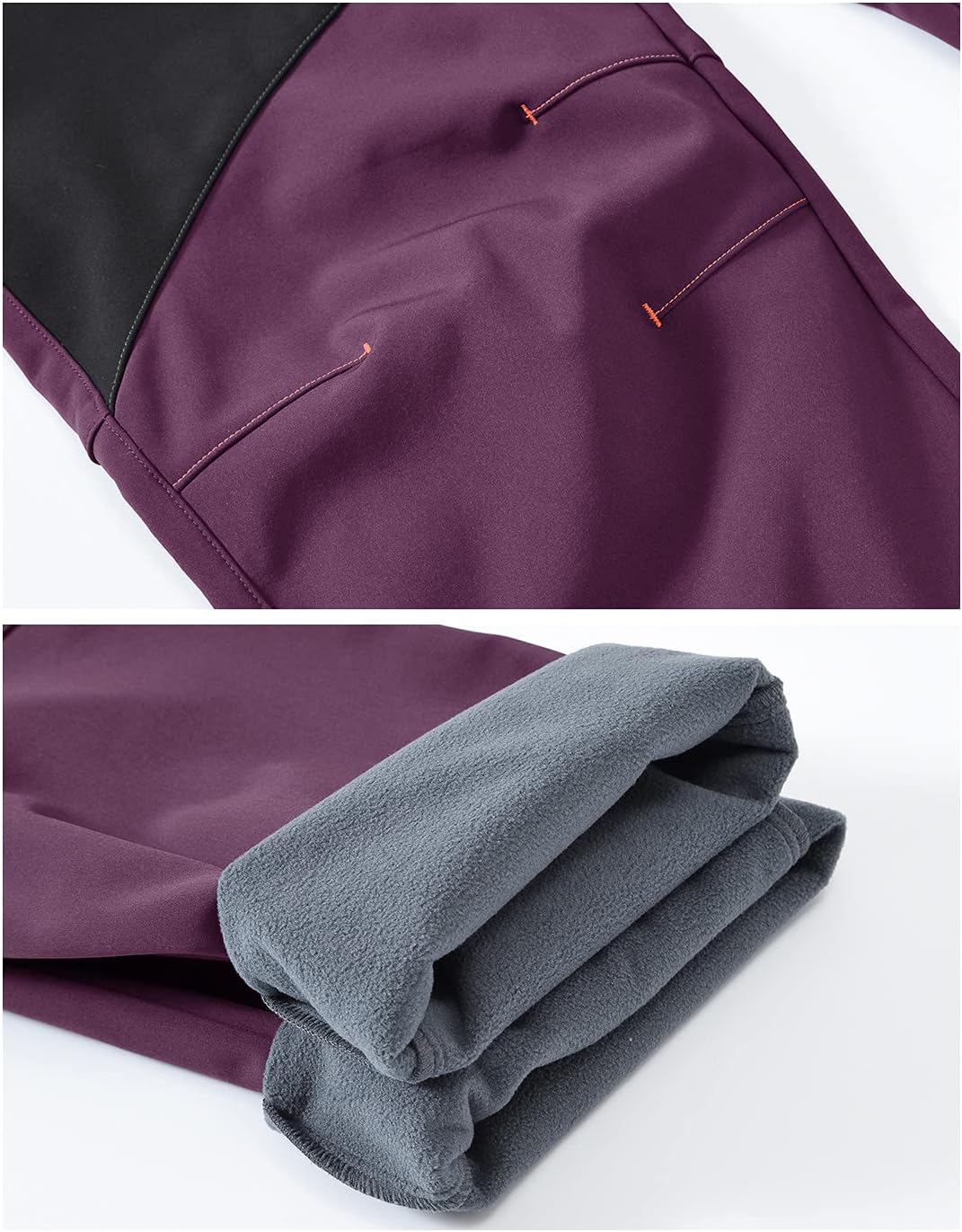 BGOWATU Women's Waterproof Windproof Ski Snow Pants Fleece Lined Warm Hiking Insulated Softshell Pant Purple M : Sports & Outdoors