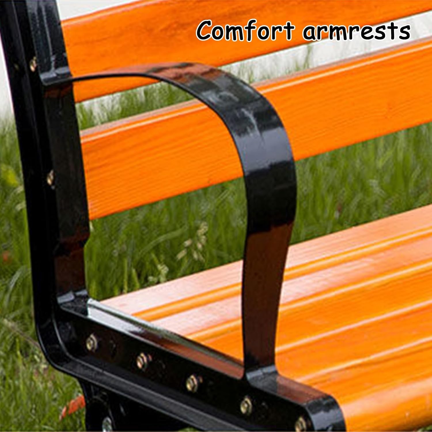 Garden Bench, Loveseat Chair for Outside, Metal Bench Outdoor, Metal Benches with Back, Outdoor Furniture Seating