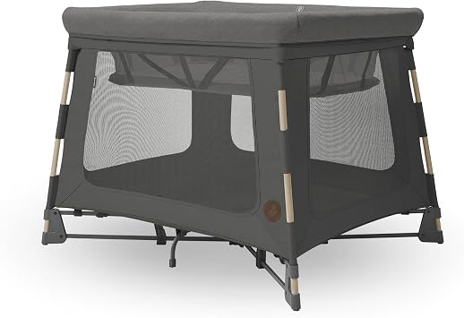 Maxi-Cosi Swift 3-in-1 Lightweight Foldable Travel Cot & Playpen, 0–3.5 Years, up to 15 kg, 2-in-1 Mattress, Ultra-Lightweight, 1-Second Fold, Travel Bag, Eco Care, Beyond Graphite