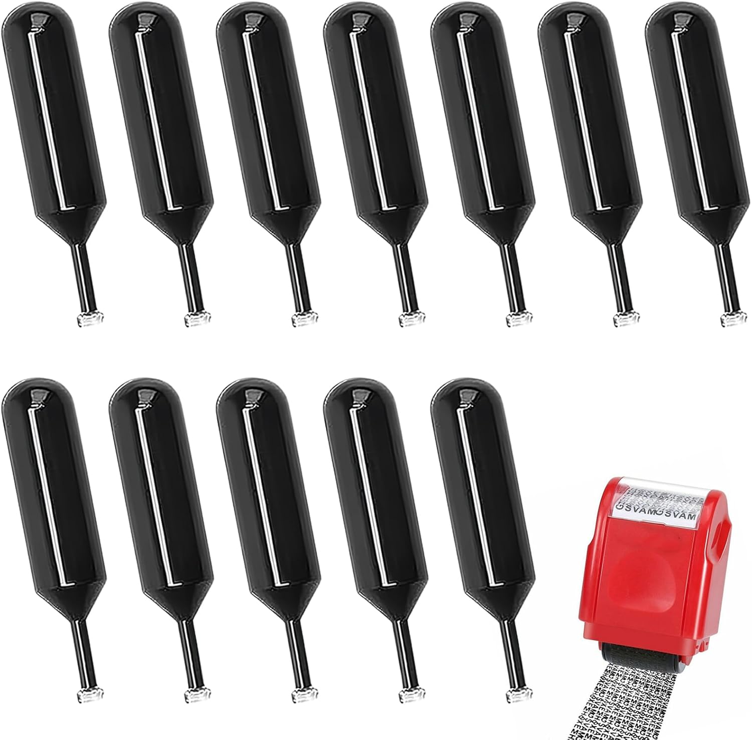 12 Pcs Address Blocker Stamp Ink, Data Defender Roller Stamp Ink Set