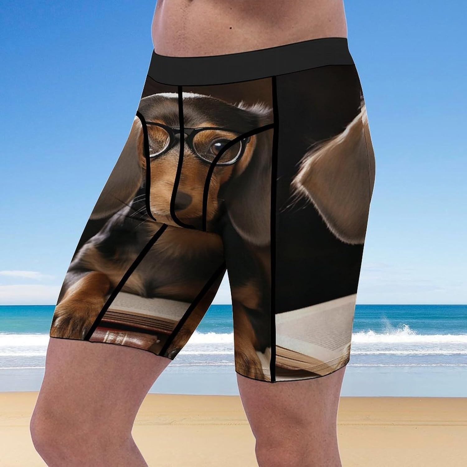 Dachshund Compression Shorts Men Spandex Sport Shorts Workout Performance Baselayer Underwear