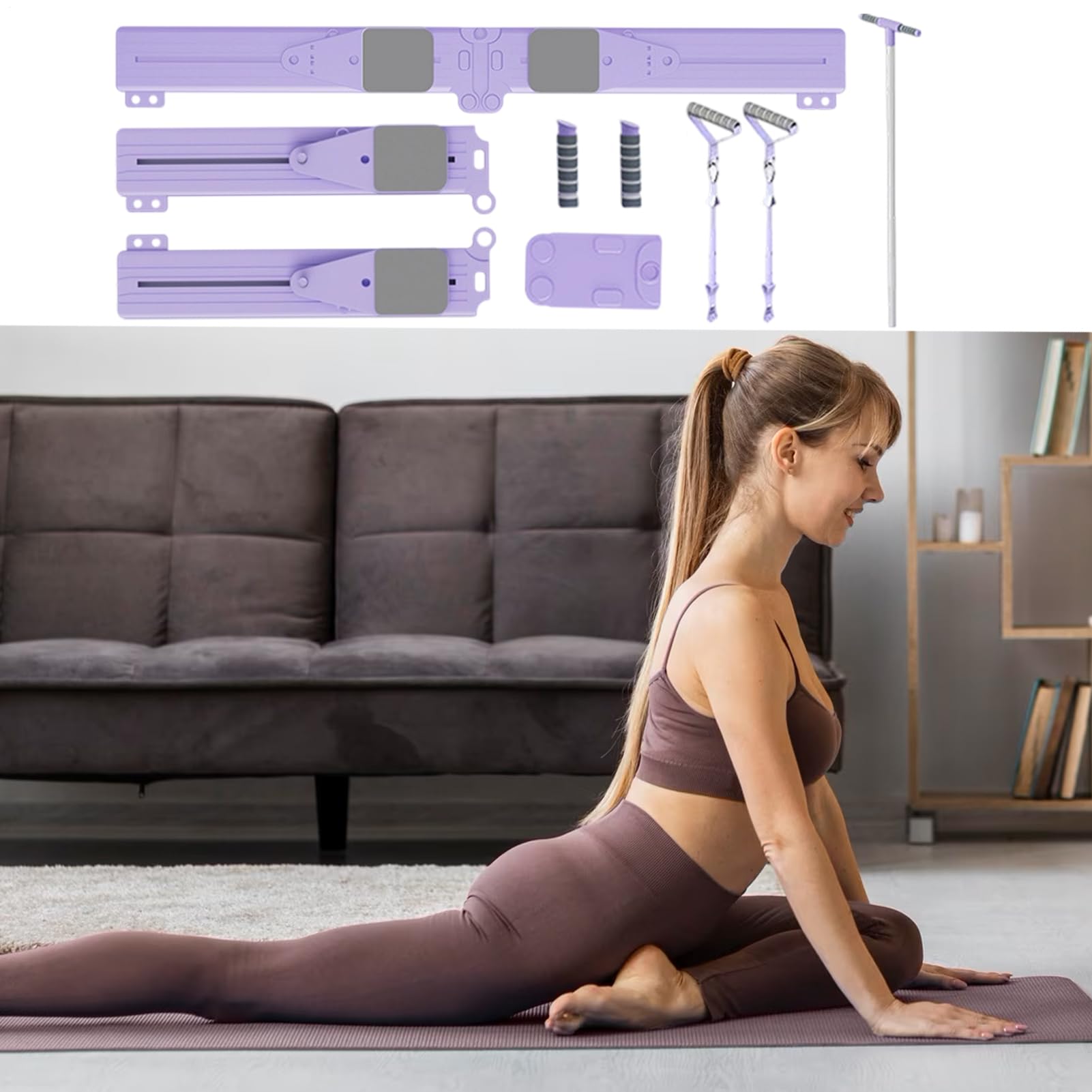 Pilates Reformer Pieghevole Multifunzionale Macchina per Allenamento | Strumento Esercizio Per Allenamento Equilibrio Rafforzamento Muscolare E Addome