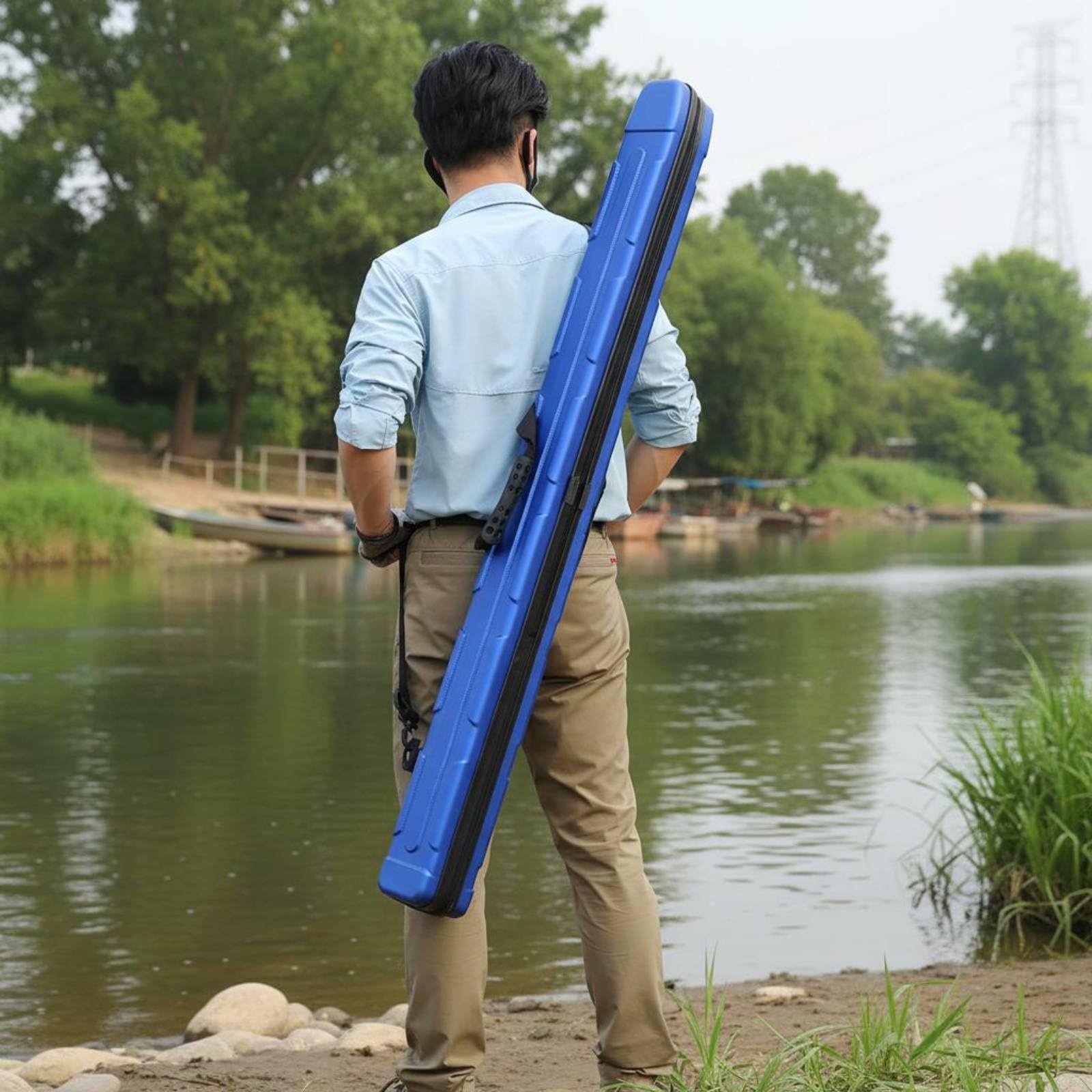 Porta Canne Rigido Resistente Agli Urti Borsa Porta Canne da Pesca Anti-Graffio